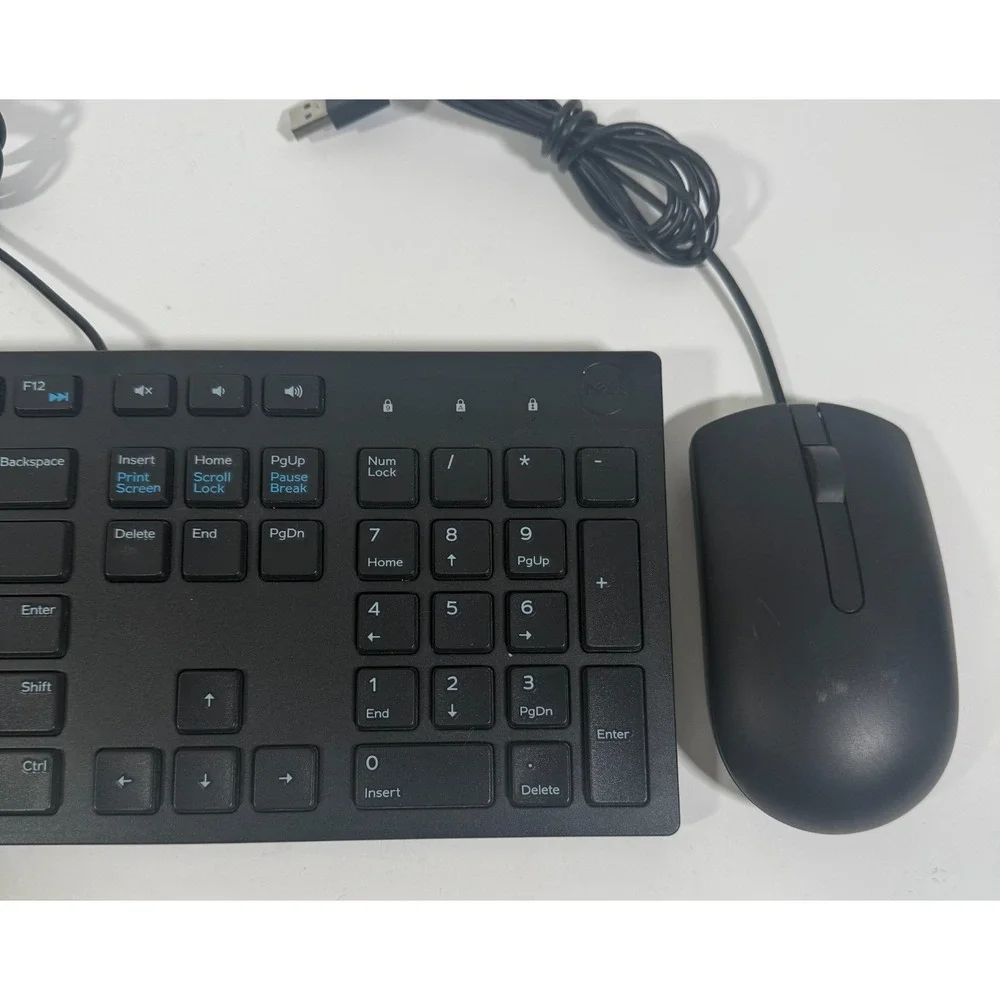 Dell KB216 Wired USB Keyboard and Mouse Combo Office PC Set Black